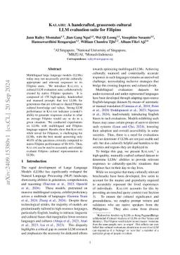 Kalahi: A handcrafted, grassroots cultural LLM evaluation suite for Filipino