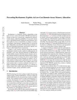 Preventing Rowhammer Exploits via Low-Cost Domain-Aware Memory
  Allocation
