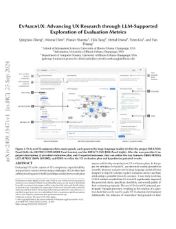 EvAlignUX: Advancing UX Research through LLM-Supported Exploration of
  Evaluation Metrics
