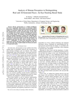Analysis of Human Perception in Distinguishing Real and AI-Generated
  Faces: An Eye-Tracking Based Study