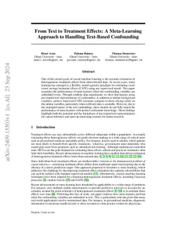 From Text to Treatment Effects: A Meta-Learning Approach to Handling
  Text-Based Confounding