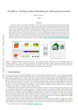 PixelBytes: Catching Unified Embedding for Multimodal Generation