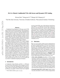 Ditto: Elastic Confidential VMs with Secure and Dynamic CPU Scaling