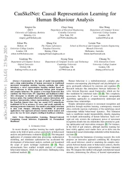 CauSkelNet: Causal Representation Learning for Human Behaviour Analysis