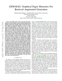 GEM-RAG: Graphical Eigen Memories For Retrieval Augmented Generation