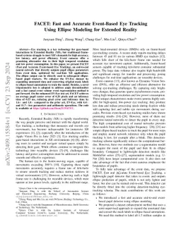 FACET: Fast and Accurate Event-Based Eye Tracking Using Ellipse Modeling
  for Extended Reality