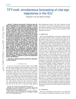TFT-multi: simultaneous forecasting of vital sign trajectories in the
  ICU