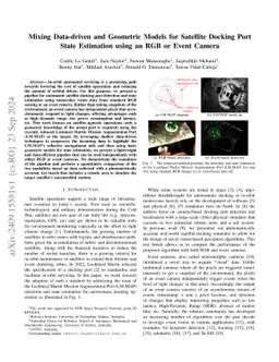 Mixing Data-driven and Geometric Models for Satellite Docking Port State
  Estimation using an RGB or Event Camera