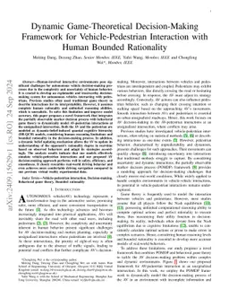 Dynamic Game-Theoretical Decision-Making Framework for
  Vehicle-Pedestrian Interaction with Human Bounded Rationality