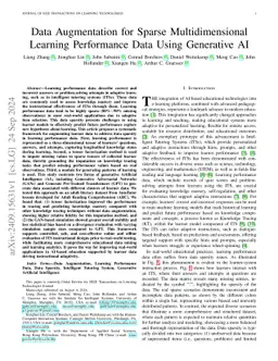 Data Augmentation for Sparse Multidimensional Learning Performance Data Using Generative AI