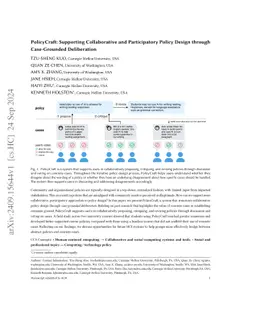 PolicyCraft: Supporting Collaborative and Participatory Policy Design
  through Case-Grounded Deliberation