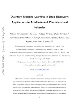 Quantum Machine Learning in Drug Discovery: Applications in Academia and
  Pharmaceutical Industries