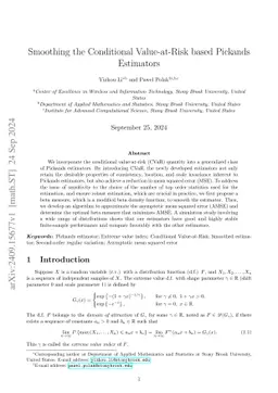 Smoothing the Conditional Value-at-Risk based Pickands Estimators