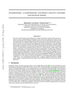 dnaGrinder: a lightweight and high-capacity genomic foundation model