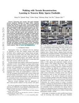 Walking with Terrain Reconstruction: Learning to Traverse Risky Sparse Footholds