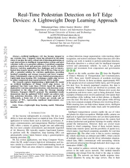 Real-Time Pedestrian Detection on IoT Edge Devices: A Lightweight Deep
  Learning Approach