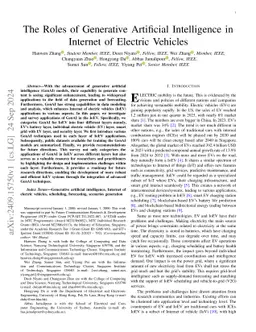 The Roles of Generative Artificial Intelligence in Internet of Electric
  Vehicles
