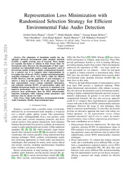 Representation Loss Minimization with Randomized Selection Strategy for
  Efficient Environmental Fake Audio Detection