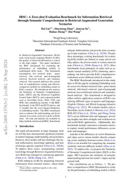 IRSC: A Zero-shot Evaluation Benchmark for Information Retrieval through
  Semantic Comprehension in Retrieval-Augmented Generation Scenarios