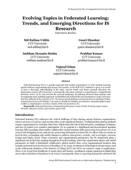 Evolving Topics in Federated Learning: Trends, and Emerging Directions
  for IS
