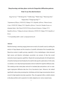 Deep-learning real-time phase retrieval of imperfect diffraction
  patterns from X-ray free-electron lasers