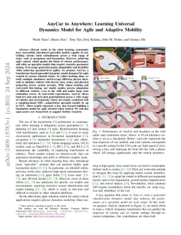AnyCar to Anywhere: Learning Universal Dynamics Model for Agile and
  Adaptive Mobility