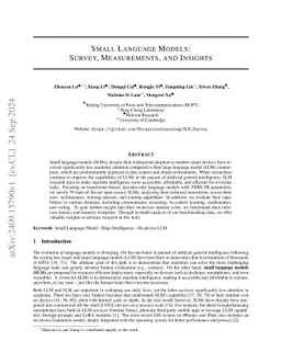 Small Language Models: Survey, Measurements, and Insights