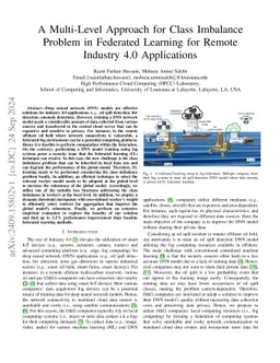 A Multi-Level Approach for Class Imbalance Problem in Federated Learning
  for Remote Industry 4.0 Applications