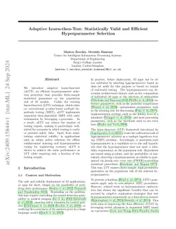 Adaptive Learn-then-Test: Statistically Valid and Efficient Hyperparameter Selection