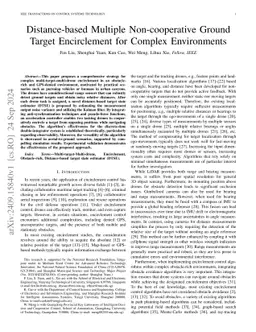 Distance-based Multiple Non-cooperative Ground Target Encirclement for
  Complex Environments
