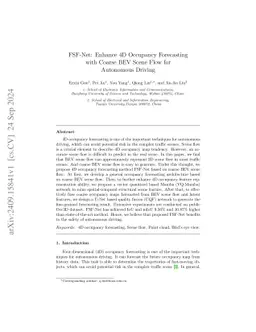 FSF-Net: Enhance 4D Occupancy Forecasting with Coarse BEV Scene Flow for
  Autonomous Driving