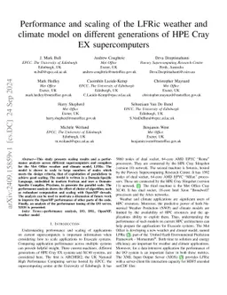 Performance and scaling of the LFRic weather and climate model on
  different generations of HPE Cray EX supercomputers