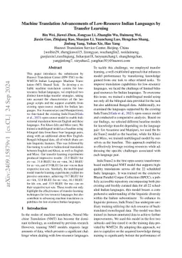 Machine Translation Advancements of Low-Resource Indian Languages by
  Transfer Learning