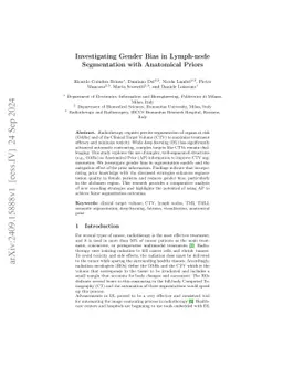Investigating Gender Bias in Lymph-node Segmentation with Anatomical
  Priors