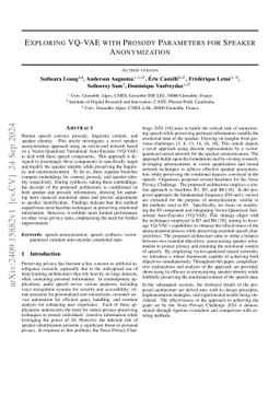 Exploring VQ-VAE with Prosody Parameters for Speaker Anonymization
