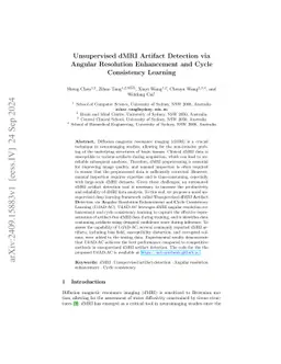 Unsupervised dMRI Artifact Detection via Angular Resolution Enhancement
  and Cycle Consistency Learning
