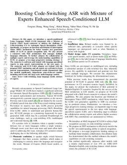 Boosting Code-Switching ASR with Mixture of Experts Enhanced
  Speech-Conditioned LLM