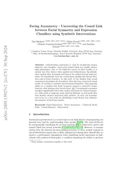 Facing Asymmetry -- Uncovering the Causal Link between Facial Symmetry
  and Expression Classifiers using Synthetic Interventions