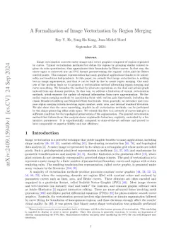 A Formalization of Image Vectorization by Region Merging