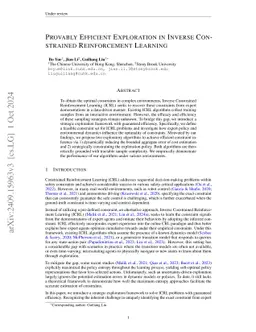 Provably Efficient Exploration in Inverse Constrained Reinforcement Learning