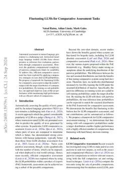 Finetuning LLMs for Comparative Assessment Tasks