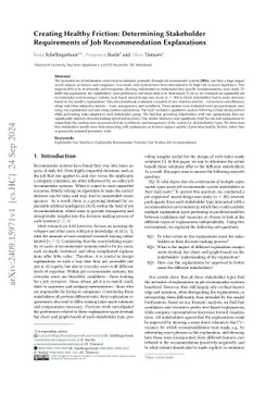 Creating Healthy Friction: Determining Stakeholder Requirements of Job
  Recommendation Explanations