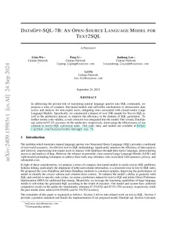 DataGpt-SQL-7B: An Open-Source Language Model for Text-to-SQL