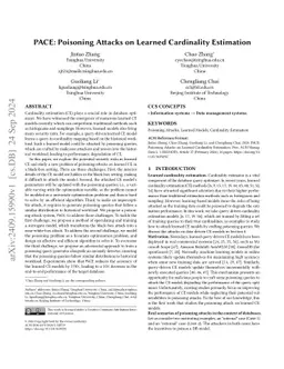 PACE: Poisoning Attacks on Learned Cardinality Estimation