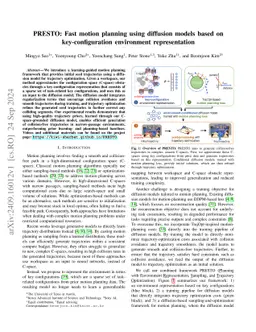 PRESTO: Fast Motion Planning Using Diffusion Models Based on Key-Configuration Environment Representation