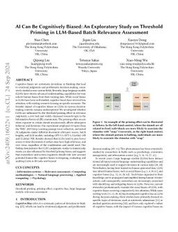 AI Can Be Cognitively Biased: An Exploratory Study on Threshold Priming
  in LLM-Based Batch Relevance Assessment