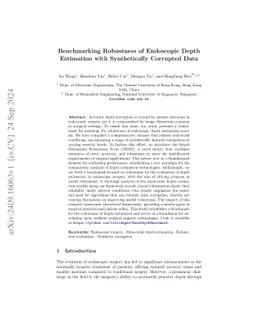 Benchmarking Robustness of Endoscopic Depth Estimation with
  Synthetically Corrupted Data