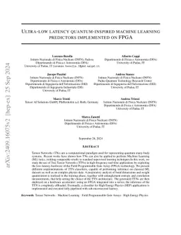 Ultra-low latency quantum-inspired machine learning predictors
  implemented on FPGA