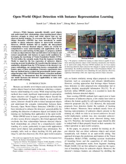 OW-Rep: Open World Object Detection with Instance Representation Learning