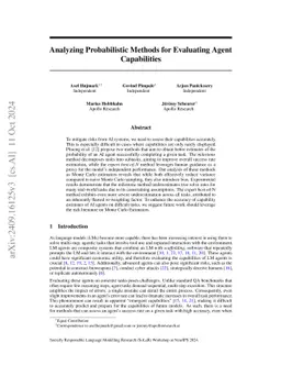 Analyzing Probabilistic Methods for Evaluating Agent Capabilities